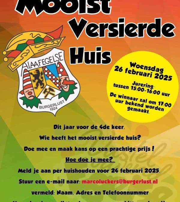 Wie heeft het mooist versierde huis