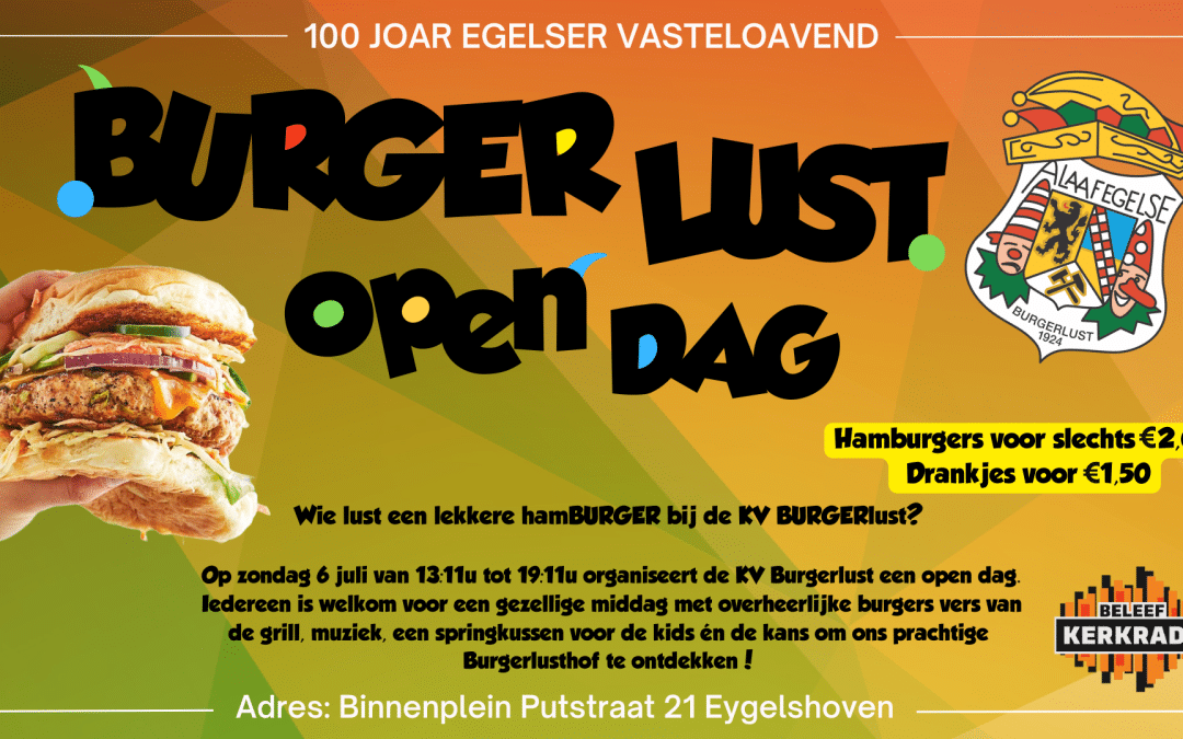 BURGERlust Dag – 6 juli 2025 – 13:11-19:11